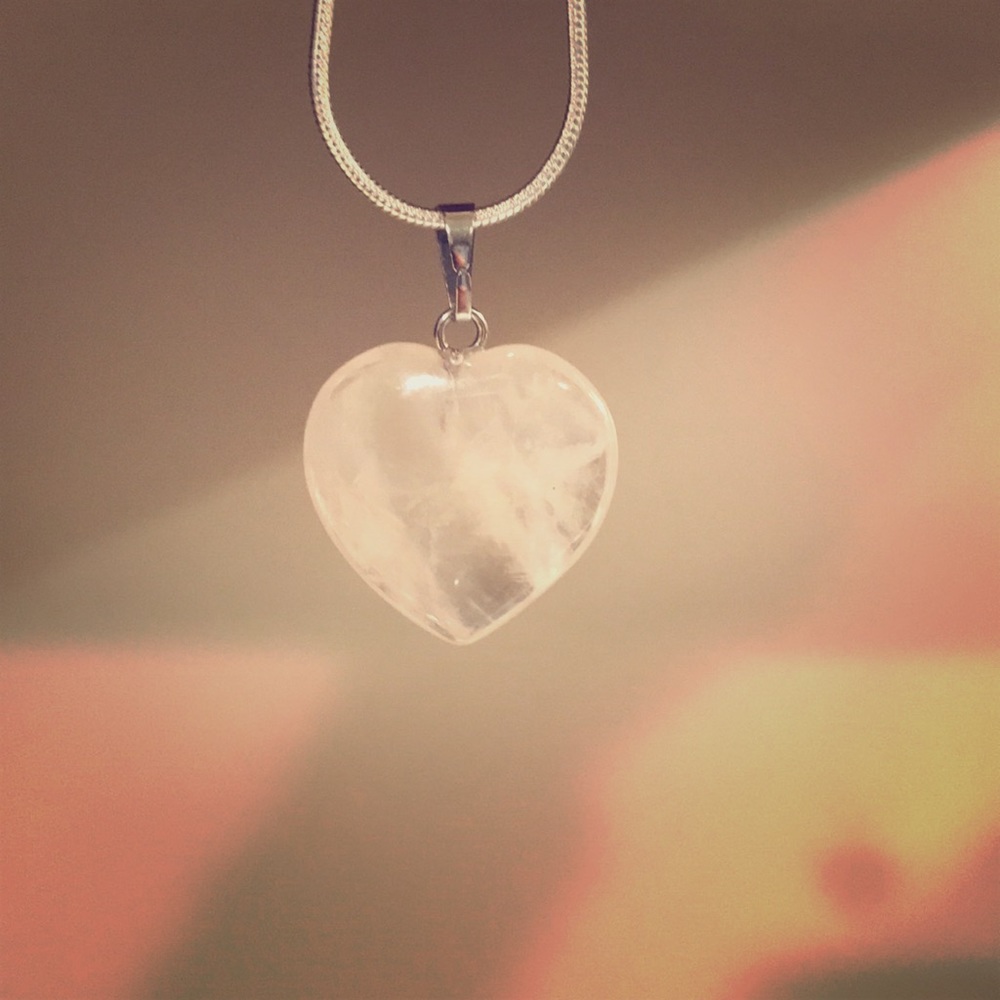 New Rose Quartz Heart Pendant and Necklace